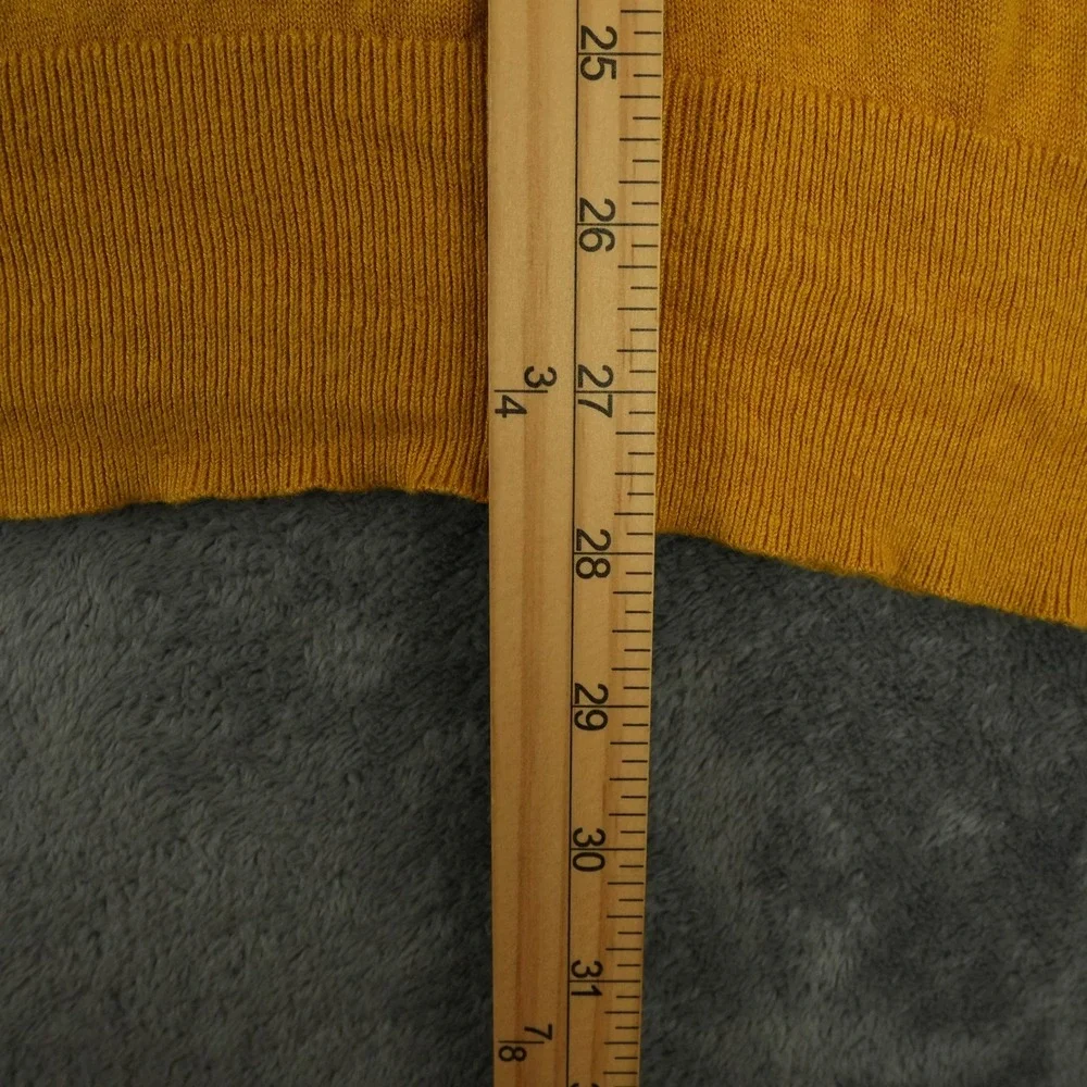 Banana Republic Sweater Mens L Yellow Silk Linen V-Neck Pullover Natural Fiber